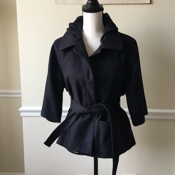 anteprima Jackets & Blazers - Anteprima ruffle puff neck blue navy wool jacket